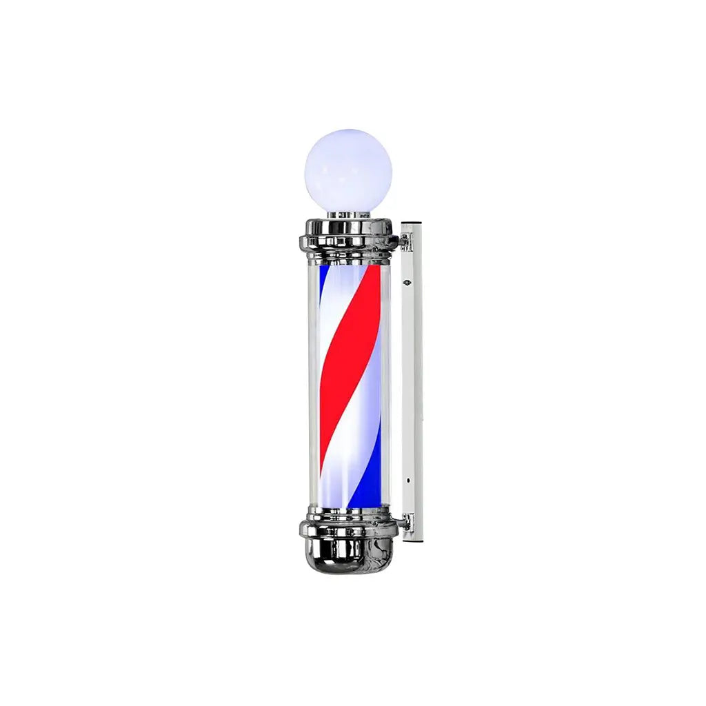 DITA Barber Pole Silver BP-08 140cm | LED Rotating Barbershop Sign