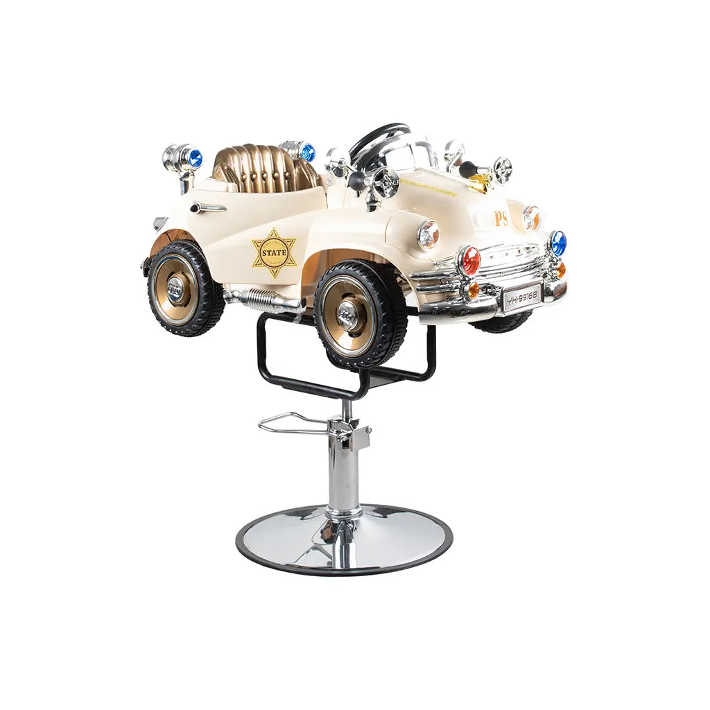 Children Barber Chair FR- 33008 Cream | Kids Salon Chair with Car Design