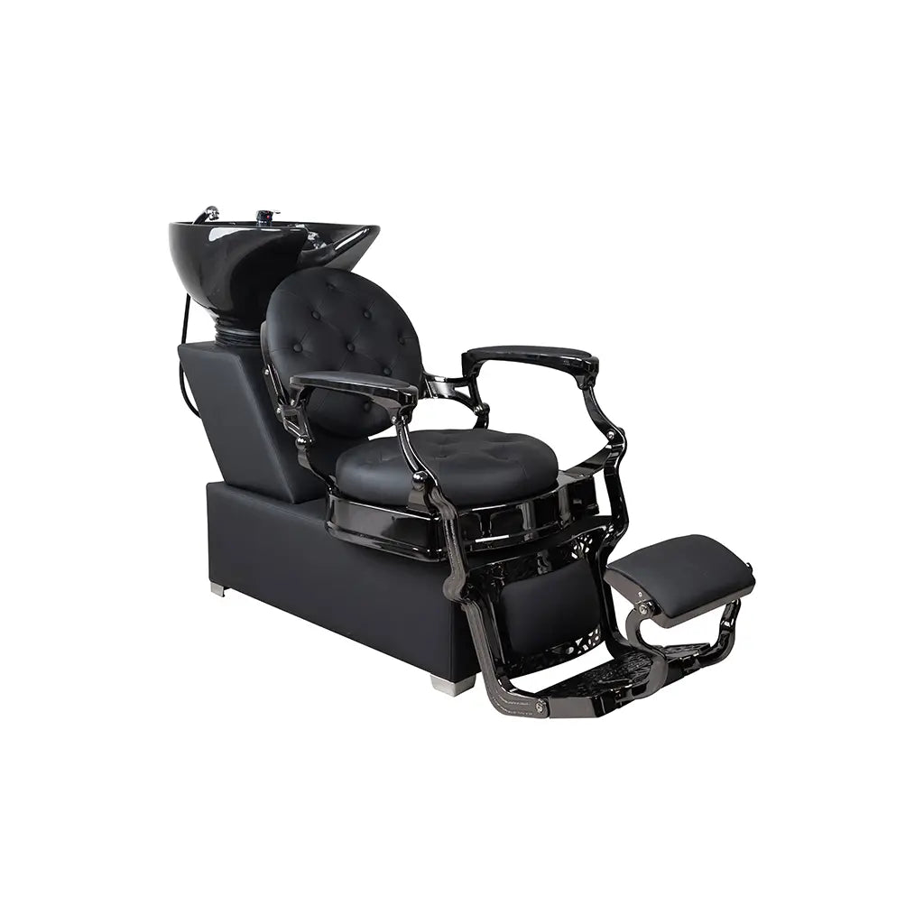 Shampoo Chair Boston | FR- 78025 Black Chrome Frame | Black (004)
