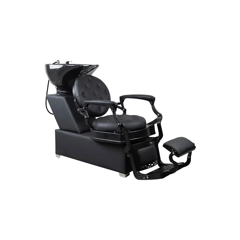 Shampoo Chair Oslo | FR- 78025 Black Matte Frame | Black (004)