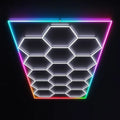 Iluminación hexagonal LED para barbería RGB