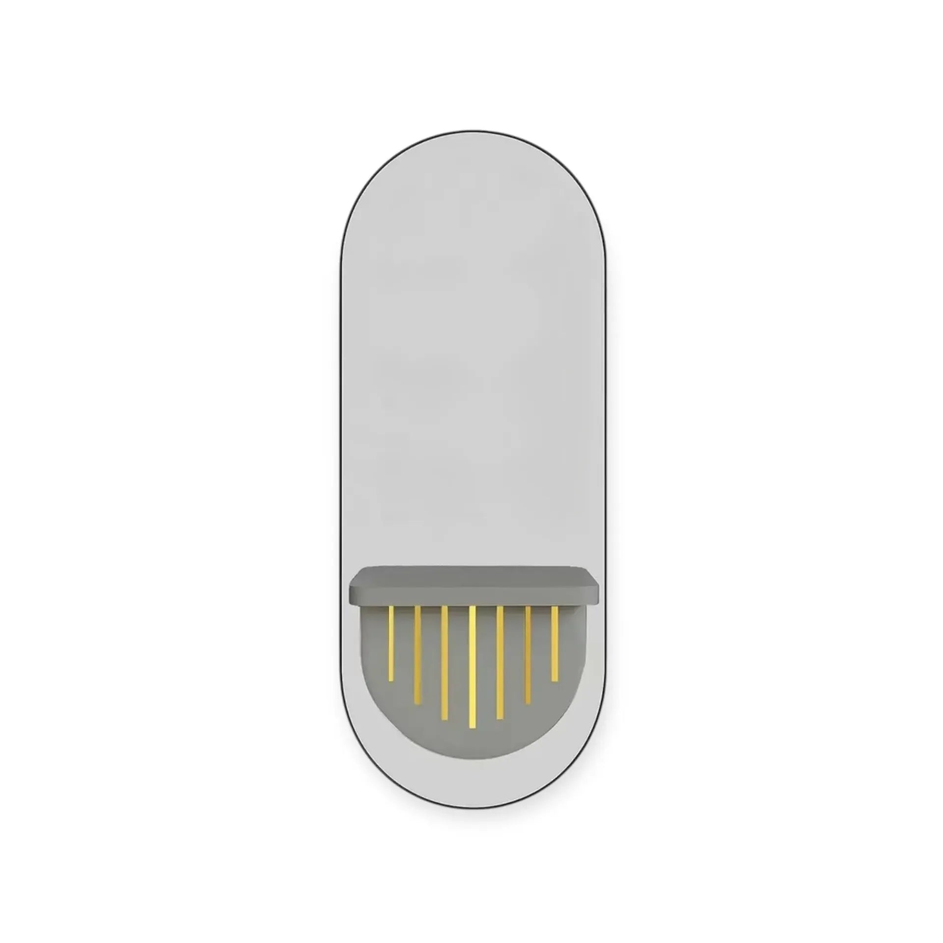 DITA Salon Mirror | JS-05 | Grey & Gold | LED with Power Sockets & Dryer Holder