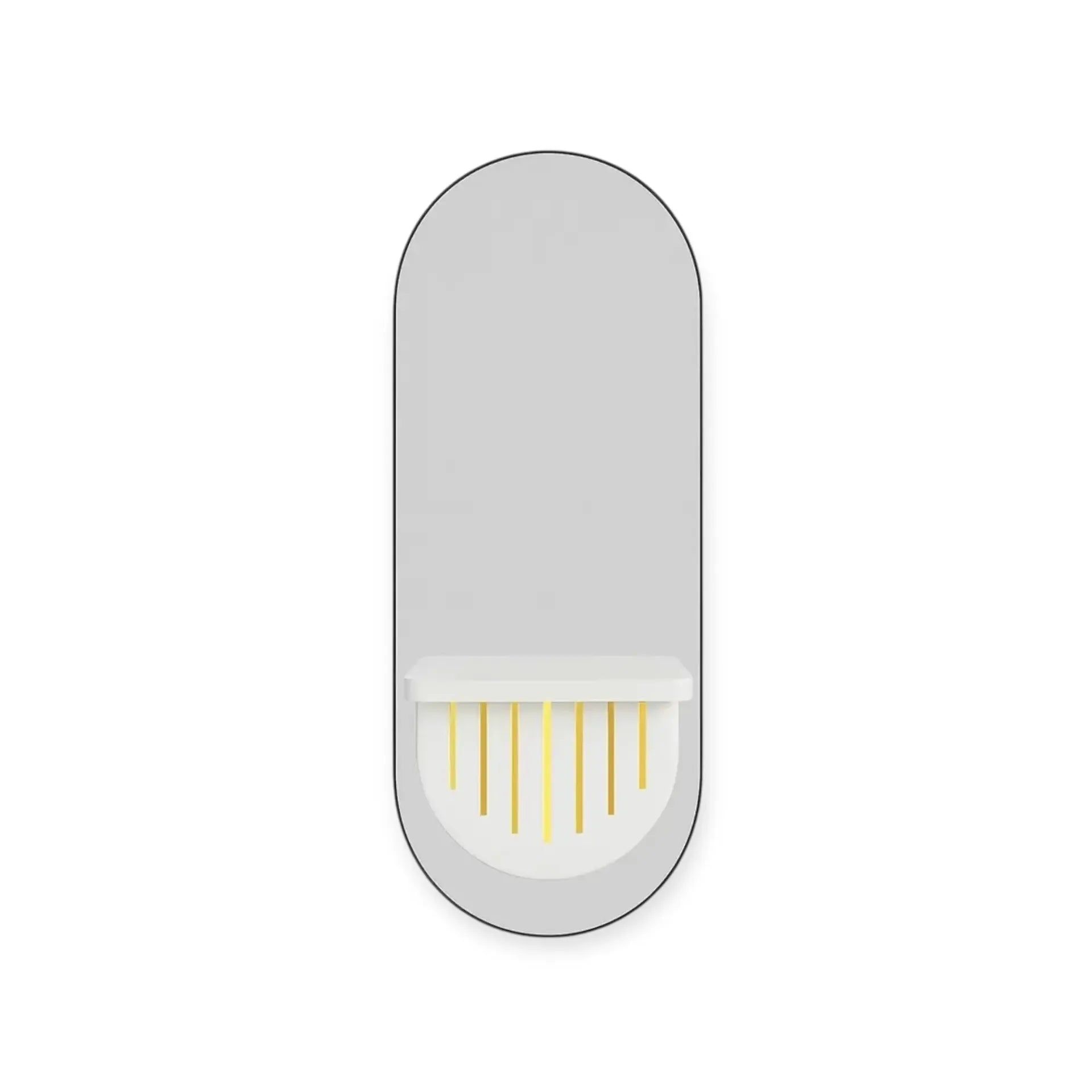 DITA Salon Mirror | JS-05 | White & Gold | LED with Power Sockets & Dryer Holder