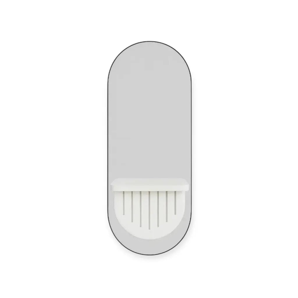 DITA Salon Mirror | MR-01 | White | with Power Sockets & Dryer Holder