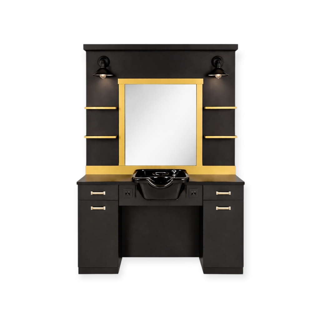 Mirror Station | MS-25-B | Black & Gold