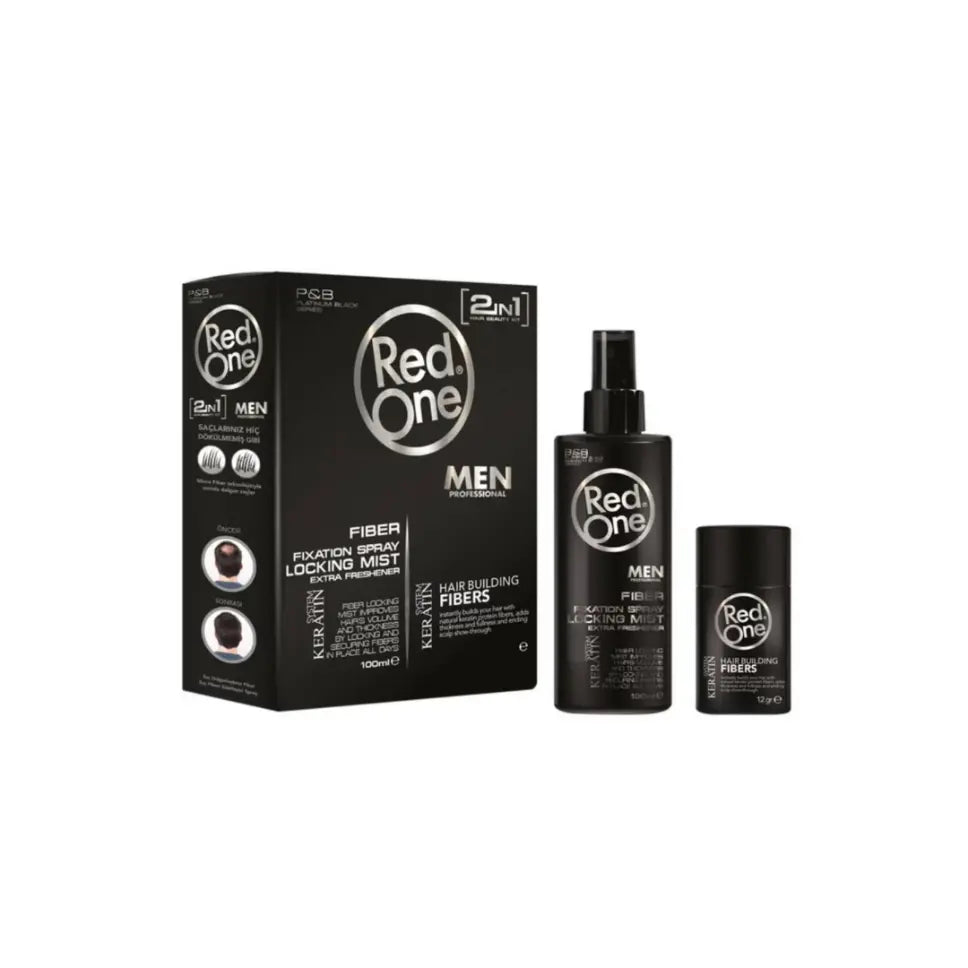 Set de fibras capilares REDONE Castaño oscuro 100 ml + 12 g
