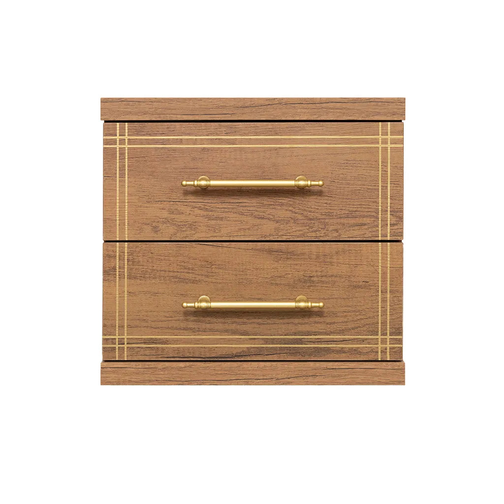 Cabinet ST-20 Barok | 2- Drawer Storage Unit with Gold Accents