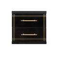 Cabinet ST-20 Black | 2- Drawer Storage Unit with Gold Accents
