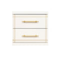 Cabinet ST-20 | White | 2- Drawer Storage Unit with Gold Accents