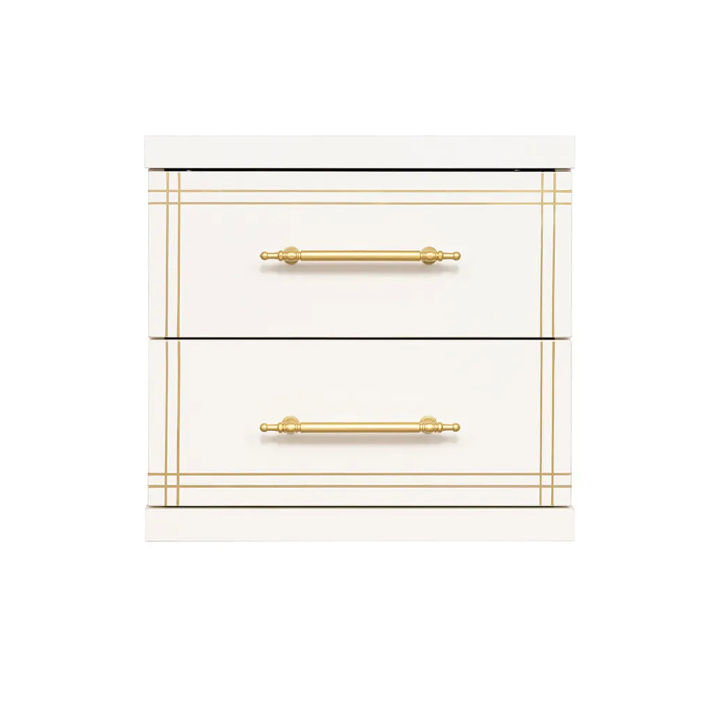 Cabinet ST-20 | White | 2- Drawer Storage Unit with Gold Accents