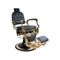 Sillón de barbero 58028-HC estructura dorada respaldo cuadrado Aklavik Negro (011)