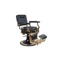 Sillón de barbero FR-580053-A3 estructura dorada Glasgow Negro (004)
