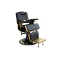 Sillón de barbero FR-58007G-HC estructura dorada Vilnius Negro (004)