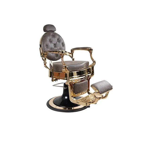 Sillón de barbero FR-58022-HC estructura dorada Amsterdam Marrón (005)