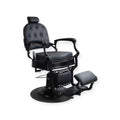 Sillón de barbero FR-58028-HC negro mate respaldo cuadrado Seattle Negro (004)