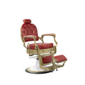 Sillón de barbero FR-58028-HC estructura pintada en dorado Soul Rojo (006)